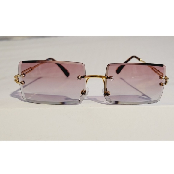 Rimless ombre pink sunglasses - Picture 2 of 11